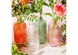 Grand vase long en verre rose