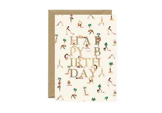 Carte postale Happy birthday yoga