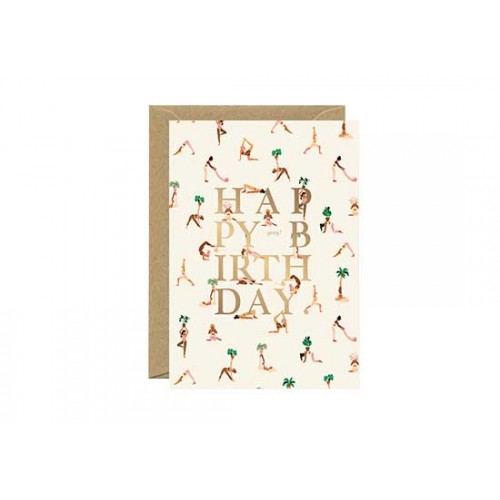 Carte postale Happy birthday yoga