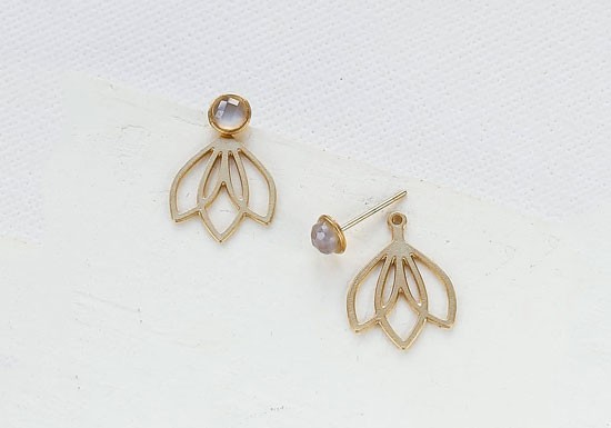 Boucles d'oreilles Lotus Jacket (coloris au choix)