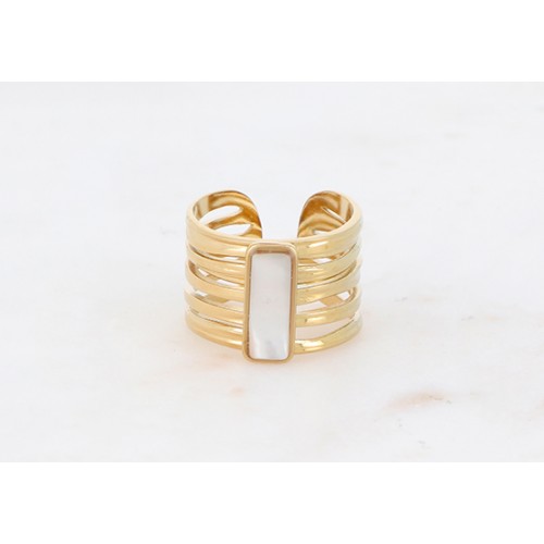 Bague Abbylle - Nacre blanche