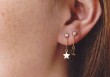 Boucles d'oreilles chaine étoile et lune
