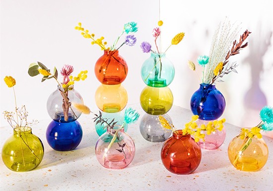 Set de 2 vases empilables (coloris au choix)