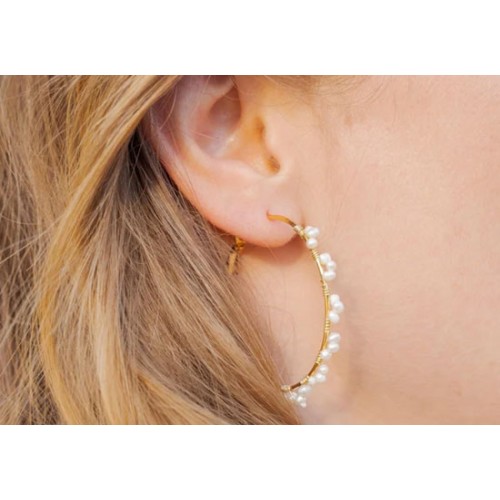 Boucles d'oreilles Polly - perle d'eau douce