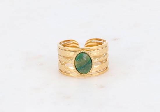 Bague Gloria - Jaspe vert