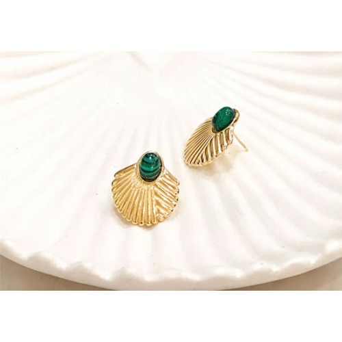 Boucles d'oreilles Alana - Malachite