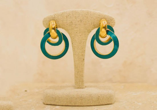 Boucles d'oreilles Venus vert
