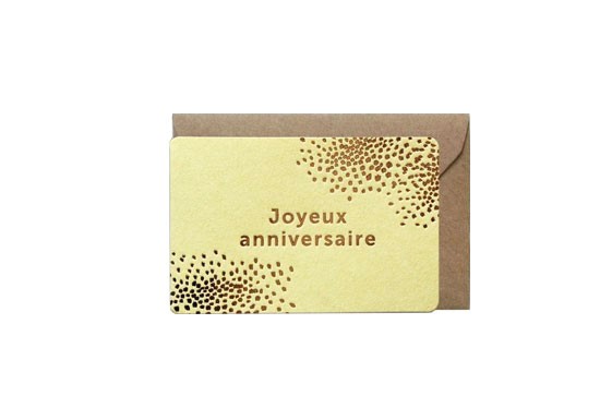 Mini carte Joyeux anniversaire - jaune