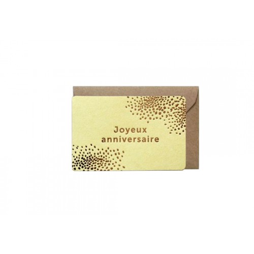 Mini carte Joyeux anniversaire - jaune