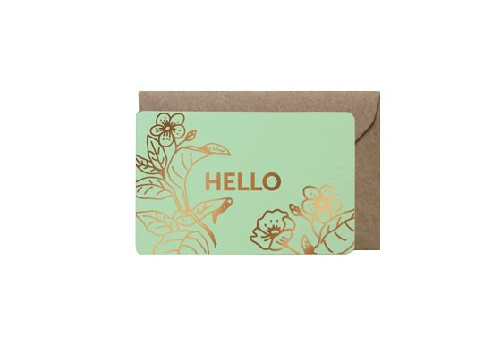 Mini carte Hello Cerisier - vert menthe