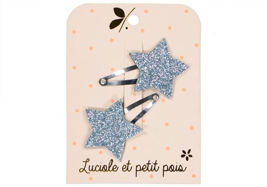 Lot 2 barrettes Etoile bleu ciel