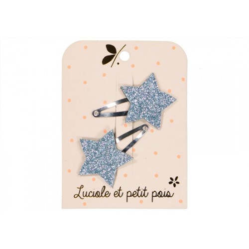 Lot 2 barrettes Etoile bleu ciel