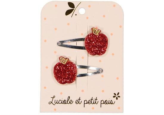 Lot 2 barrettes Pomme