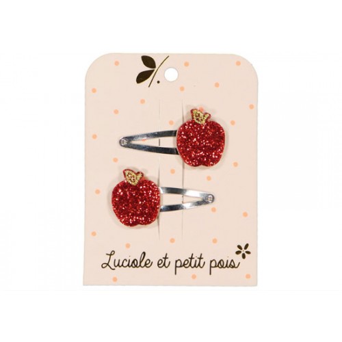 Lot 2 barrettes Pomme
