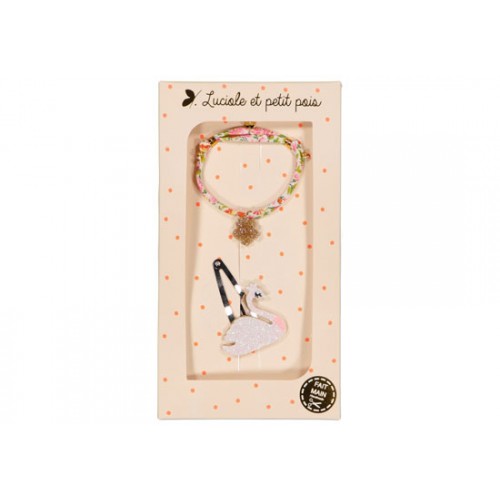 Coffret Bracelet Liberty & Barrette Cygne