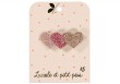 Barrette 3 cœurs - glitter multi rose