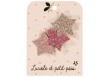 Barrette 3 étoiles - glitter multi rose