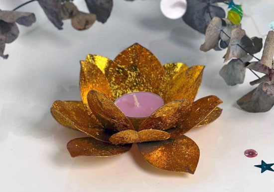 Bougeoir golden Lotus