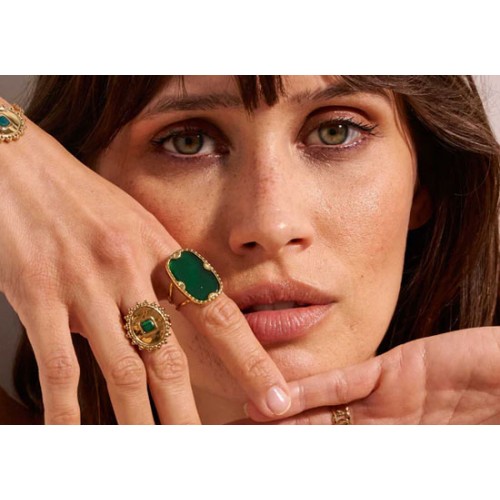Bague Zelda - Agate verte