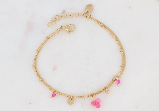 Bracelet Sara - Agate fuchsia