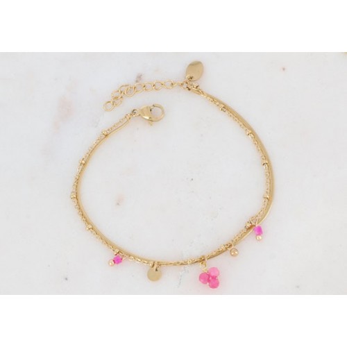 Bracelet Sara - Agate fuchsia