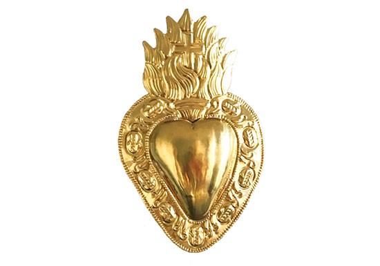 Grand Coeur ex-voto Couronne de symboles