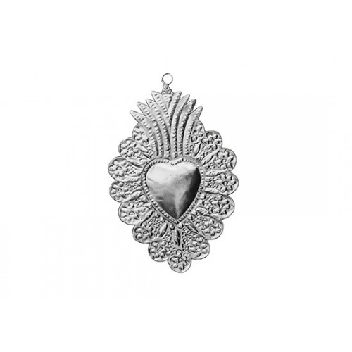 Coeur ex-voto Couronne de fleurs