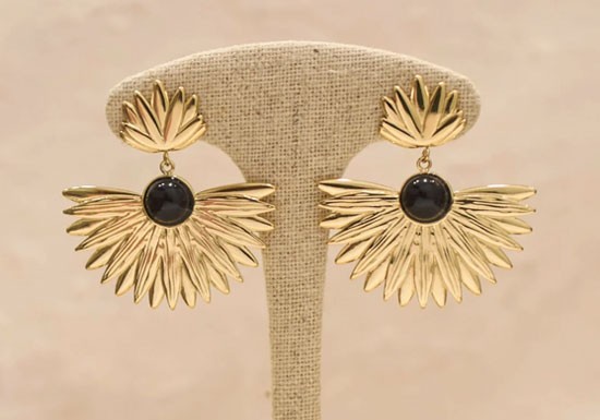 Boucles d'oreilles Sacco onyx