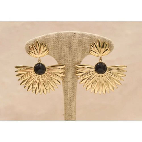 Boucles d'oreilles Sacco onyx