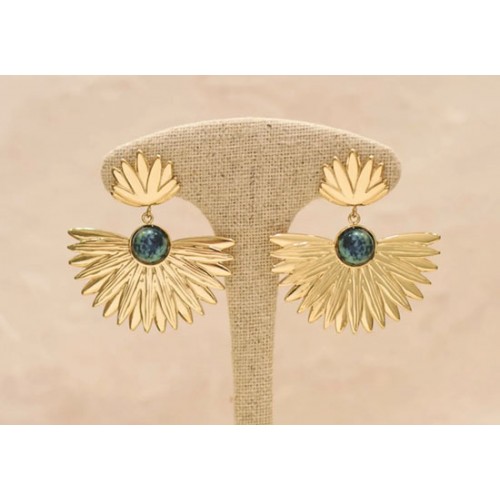 Boucles d'oreilles Sacco turquoise africaine