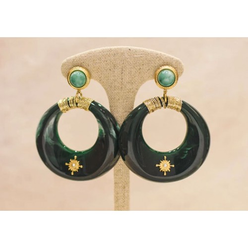 Boucles d'oreilles Iman vert