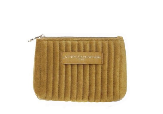 Petite pochette velours moutarde