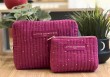 Trousse pois dorés - Fuchsia
