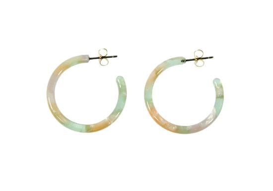 Créoles Thilia vert et rose clair