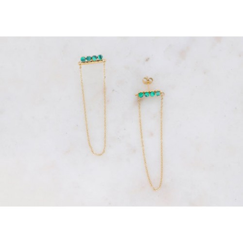 Boucles d'oreilles Koreyne malachite