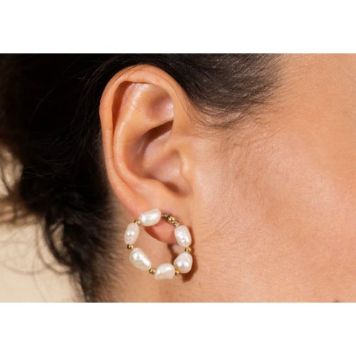 Boucles d'oreilles Tallulah Puce - Perles d'eau douce