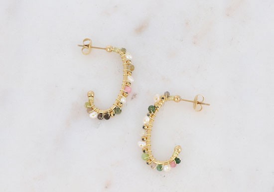 Boucles d'oreilles Ambre - Tourmaline