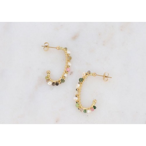 Boucles d'oreilles Ambre - Tourmaline