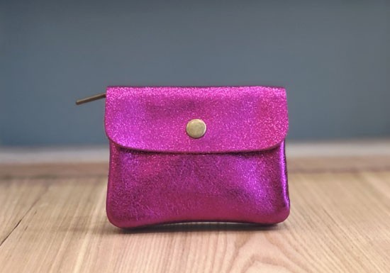 Porte-monnaie Wendy small - rose flashy