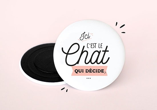Magnet Ici c'est le chat qui décide