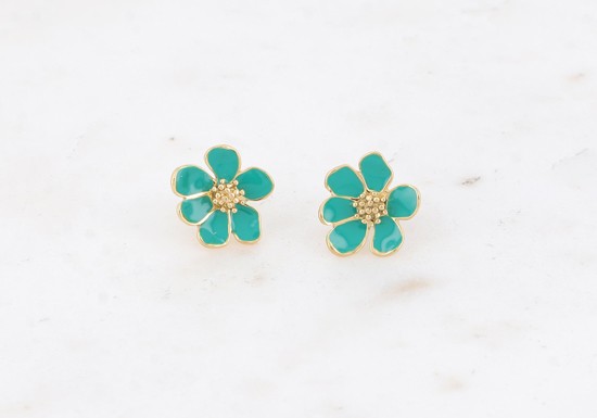 Boucles d'oreilles Bulla post - vert