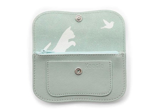 Portefeuille Cat Chase - dusty green