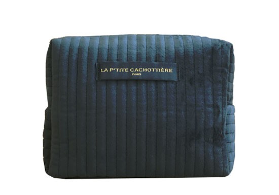 Trousse velours - Bleu canard