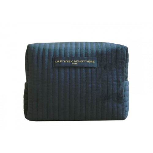 Trousse velours - Bleu canard