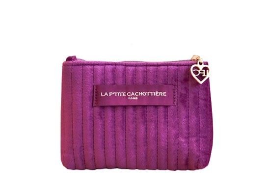 Petite pochette velours - Fuchsia