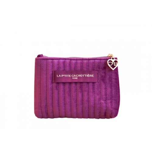 Petite pochette velours - Fuchsia