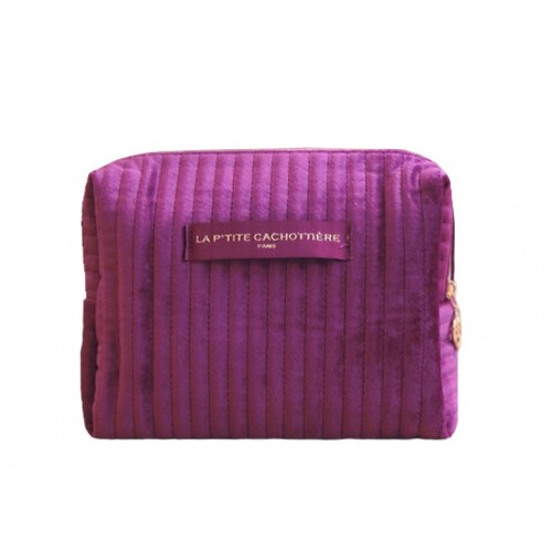 Trousse velours - Fuchsia