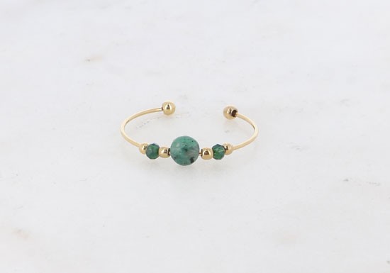 Bague Amina - Agate verte