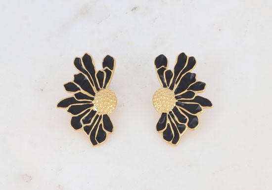 Boucles d'oreilles Azaléa noir