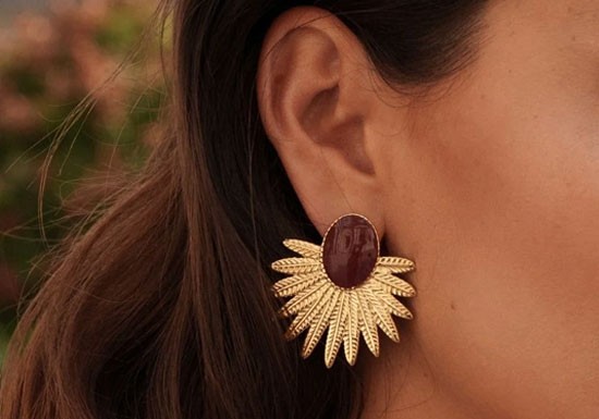 Boucles d'oreilles Amandine - Burgundy